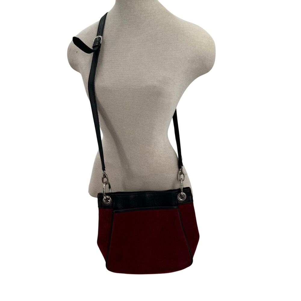 Laggo red suede crossbody bag